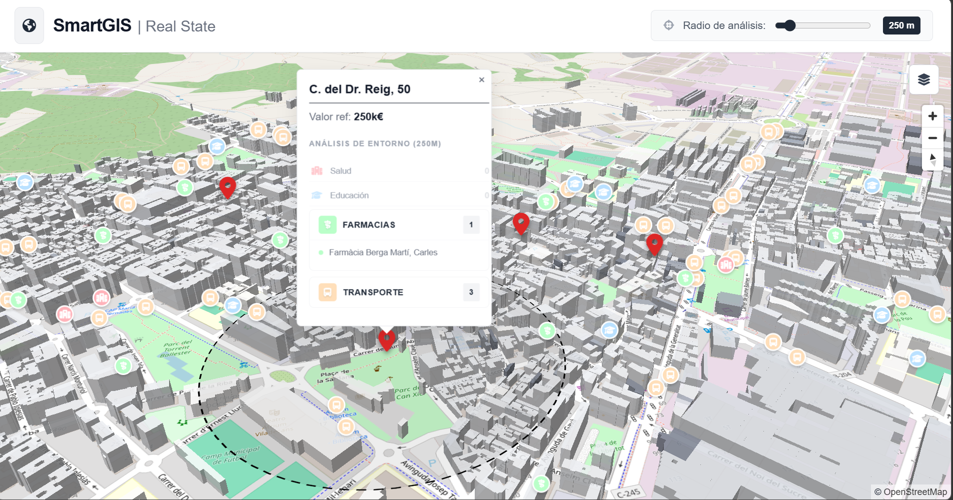 Visualización de datos inmobiliarios SmartGIS